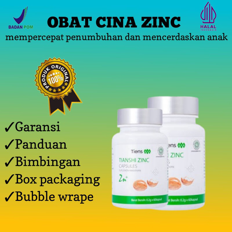 Zinc Obat Cina Herbal Peninggi Badan Dan Pengemuk Untuk Dewasa Dan Anak Original