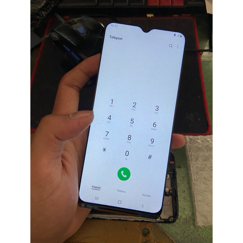 Lcd Samsung A02s Copotan Sudah di seset