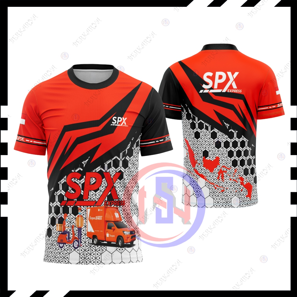 KAOS JERSEY SPX EXPRESS KAOS SHOPEE EXPRESS FULL PRINTING BAJU DRIVER KURIR PAKET SPX KEREN