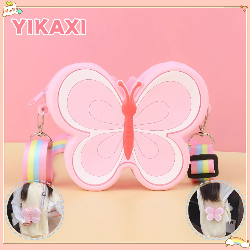 Tas Import Selempang Anak Tas Butterfly Tas Jelly Silikon Mini Cute Sling Bag Kecil Cantik Tas Anak 