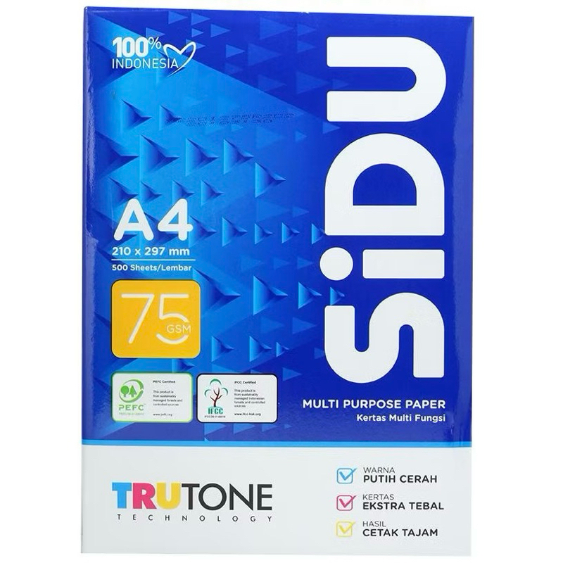 

Kertas HVS A4 Sinar Dunia SIDU 75gr / Kertas Fotocopy / Print (1 rim)