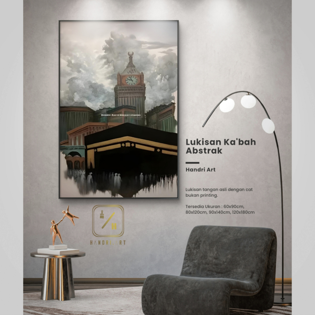 lukisan ka’bah abstrak minimalis