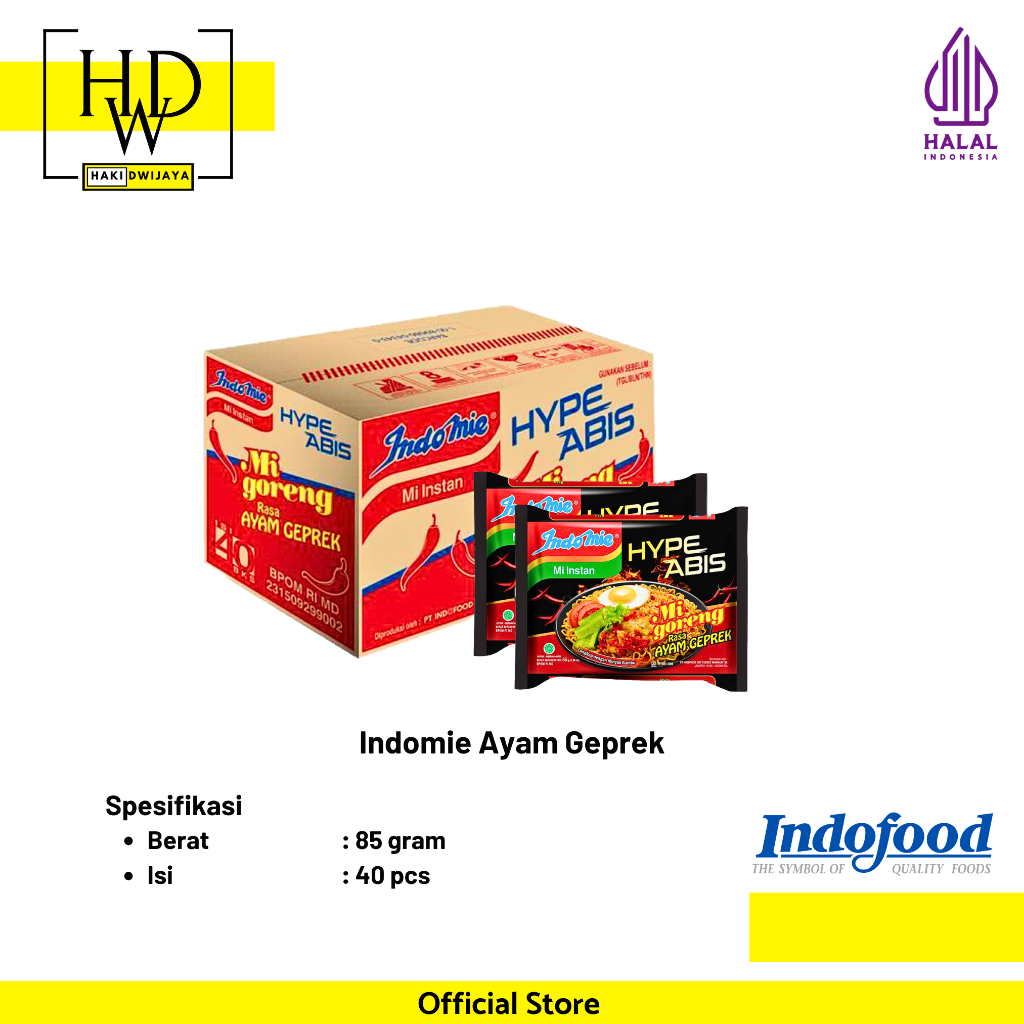 

[40Pcs / 1 Karton] Indomie Ayam Geprek 85gr - Semarang