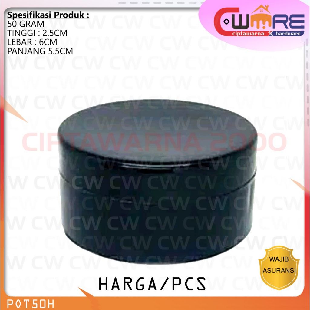Pot Lulur / Pomade 50 Gram 50ml Hitam / Putih – CWK