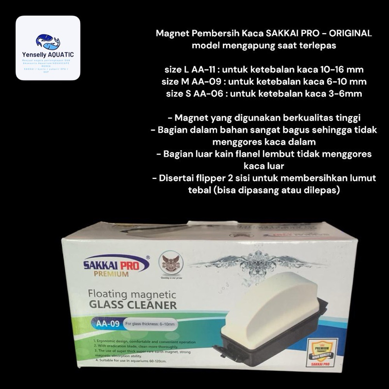 Sakkai Pro Premium Magnetic Floating Glass Cleaner AA-09