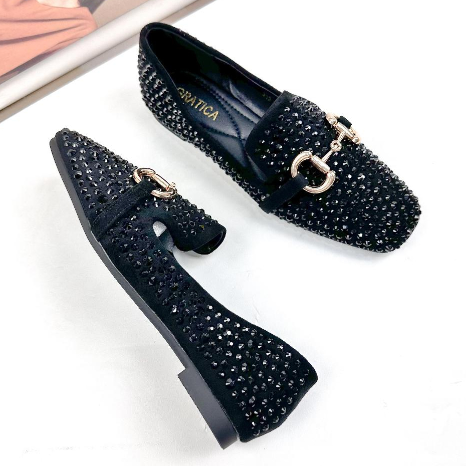 Gratica Sepatu Wanita Flat Shoes Loafer Hitam Import 313
