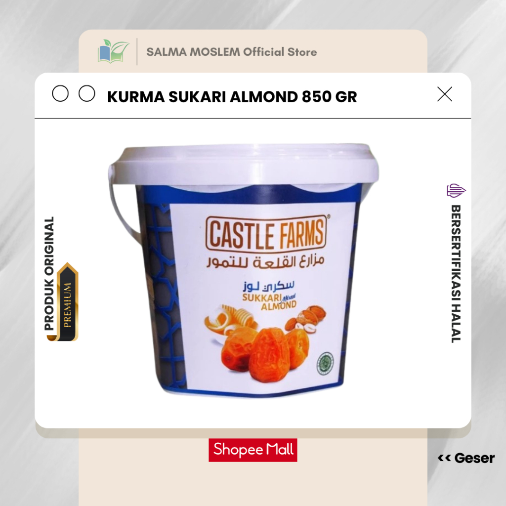 

Kurma Sukari Almond 850gr Castle Farm Sukkari Dates Castle Farms Mix Almond Butter Tanpa Biji