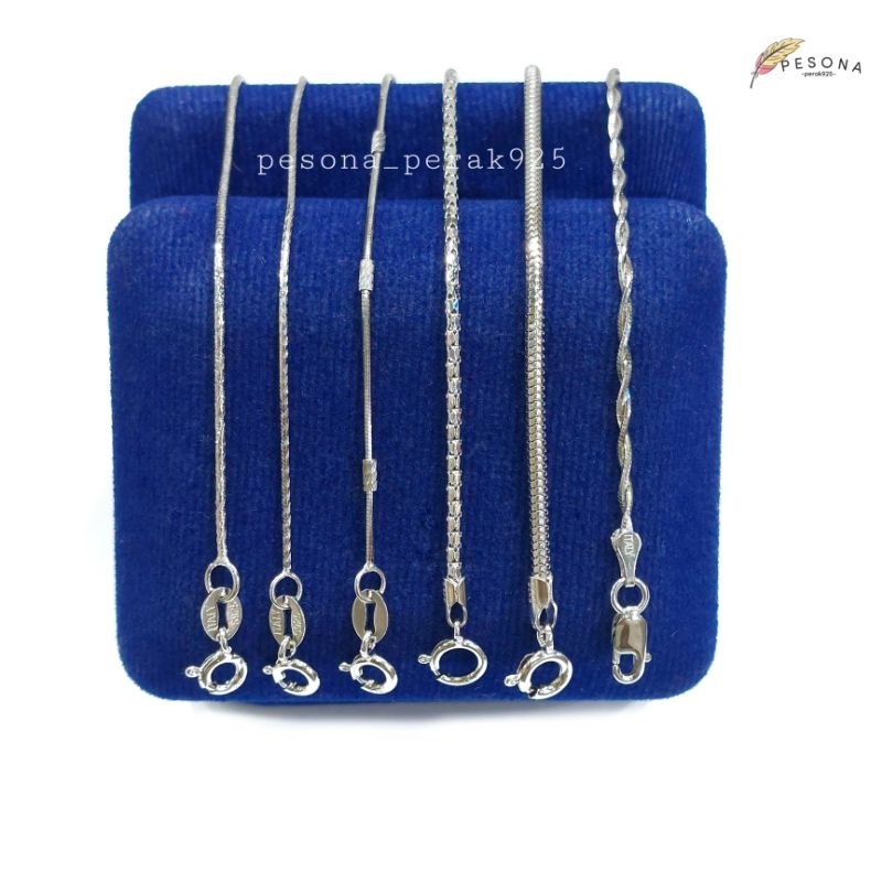 Kalung Perak Pria Wanita Silver 925 Lapis Emas Putih Model Emas - Kalung Anti Karat - Perhiasan Pera