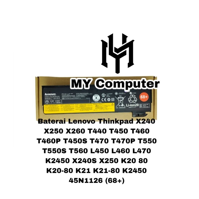 Baterai Battery Laptop LNV  ThinkPad T470 ThinkPad T440S ThinkPad T550 ThinkPad T560