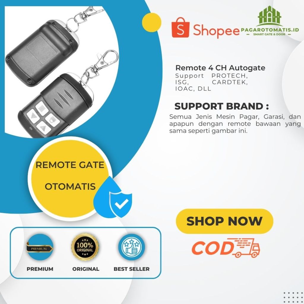 Remote Mesin Pagar Gerbang  Otomatis 433Mhz ISG Protech