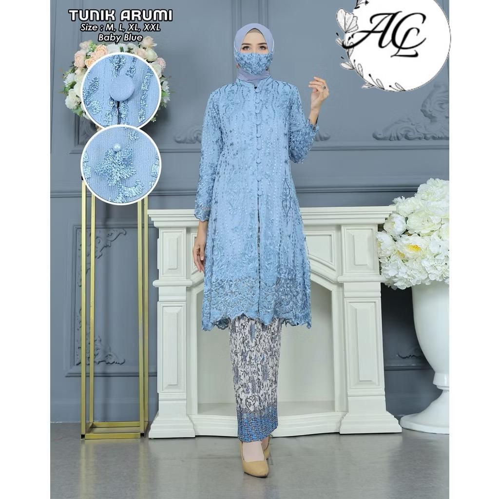 Setelan Kebaya Tunik Kancing depan busui/kebaya tunik brokat/Kebaya Tunik Busui/Kebaya Modern