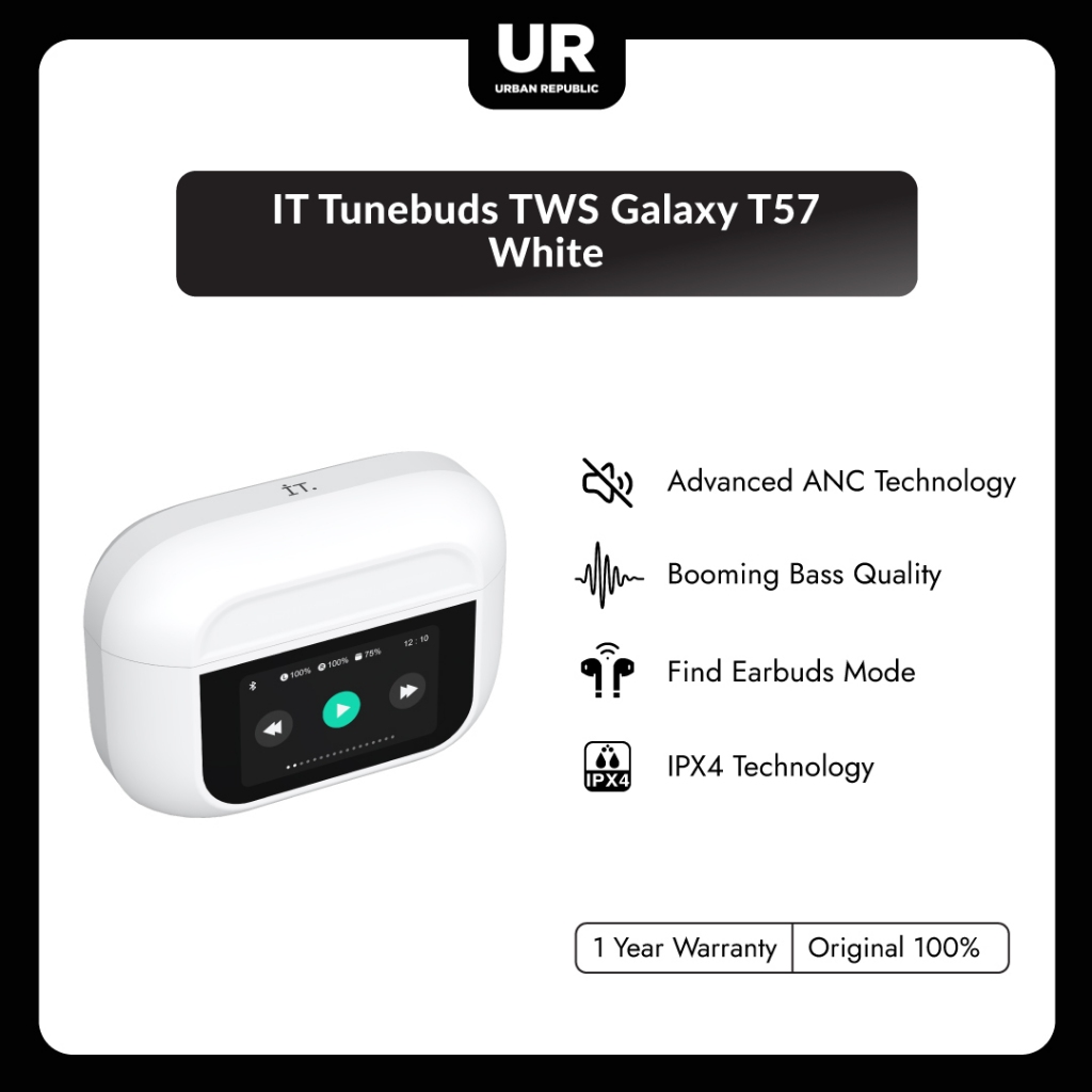 IT Tunebuds TWS Galaxy Earphone Bluetooth T57 - White