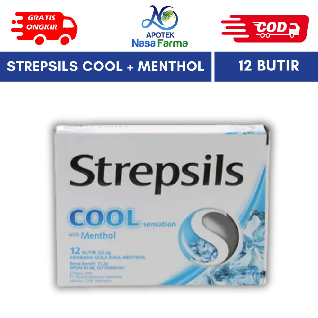 

Strepsils Cool with Menthol Flavour Box @12 Butir - untuk Meredakan Sakit Tenggorokan