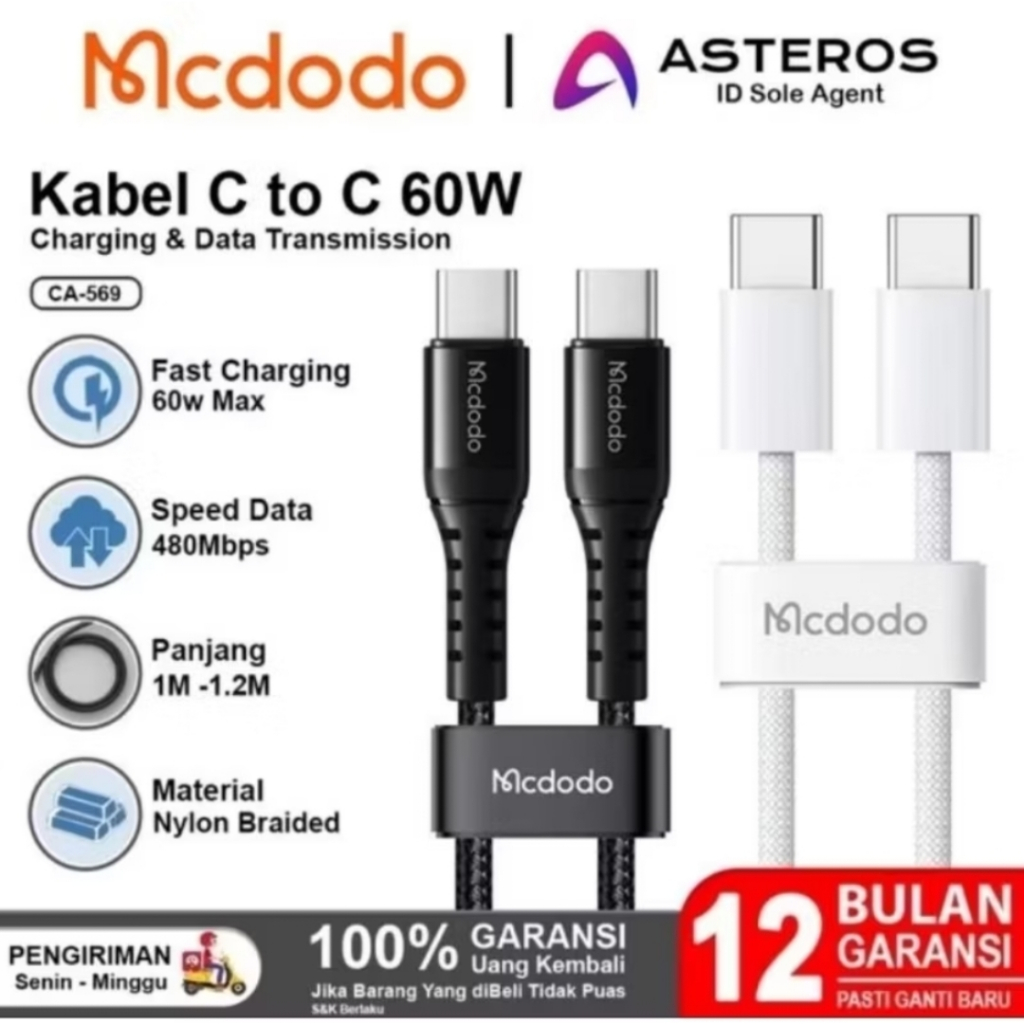 Kabel Mcdodo CA-5690 Usb C To C/ 60watt Super Fast