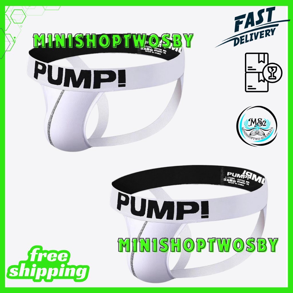 CELANA DALAM PUMP JOCKSTRAP COTTON PUTIH / CELANA DALAM COTTON JOCSKTRAP PUMP PRIA BY MINISHOPTWOSBY