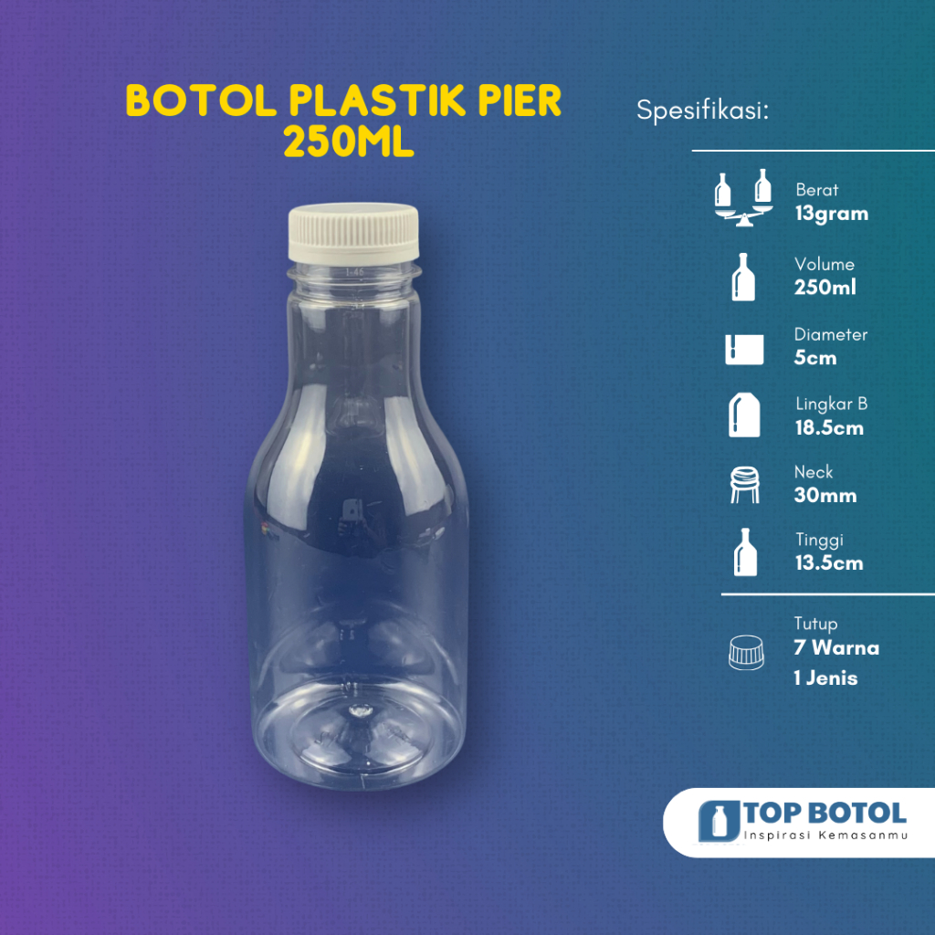 (Paket isi 30pcs) BOTOL PLASTIK PIR 250ML BOTOL PLASTIK 250ML BOTOL PIR 250ML BOTOL PIER 250ML BOTOL