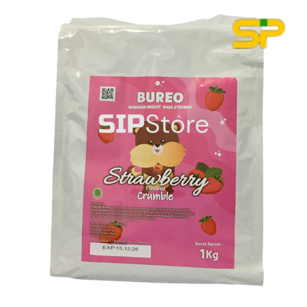 

BUREO STRAWBERRY Biscuit Crumble @1kg / Remahan Biskuit Strawberry 1kg