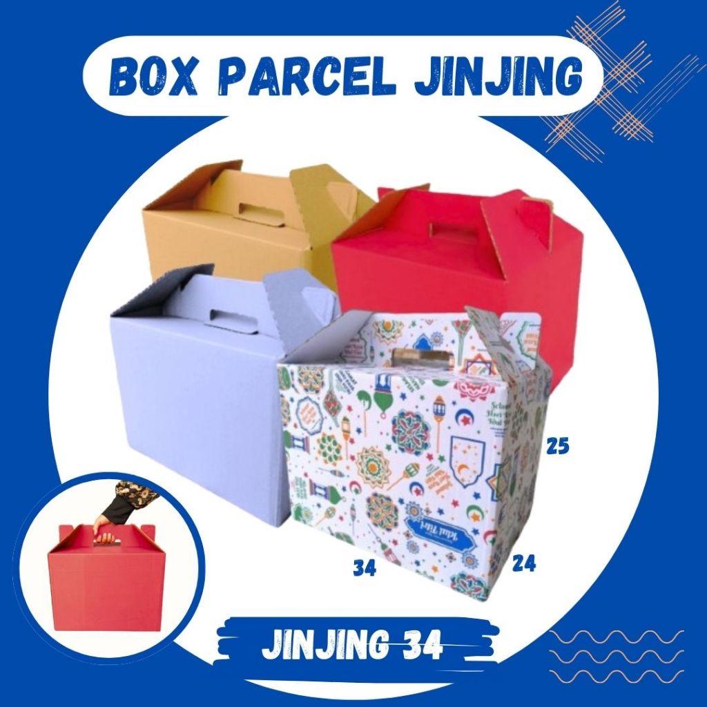 

Kardus Jinjing 34x24x25 Gable Box Dus Parcel Packing Buah Hampers Kemasan Idul fitri