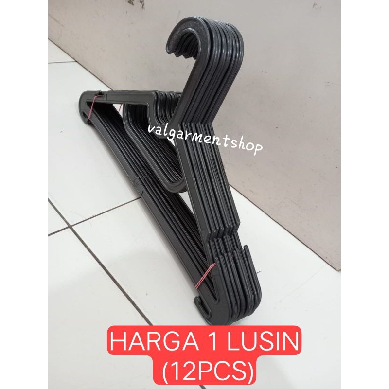 [1LUSIN] HANGER BAJU LAUNDRY HANGER PLASTIK BAJU GANTUNGAN LAUNDRY HARGA 1LUSIN