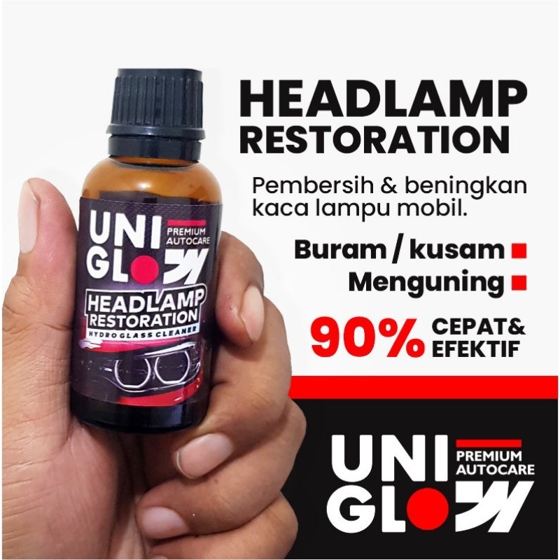 Pembersih Kaca Lampu Mobil Buram Menguning Uniglow Headlamp Restoration