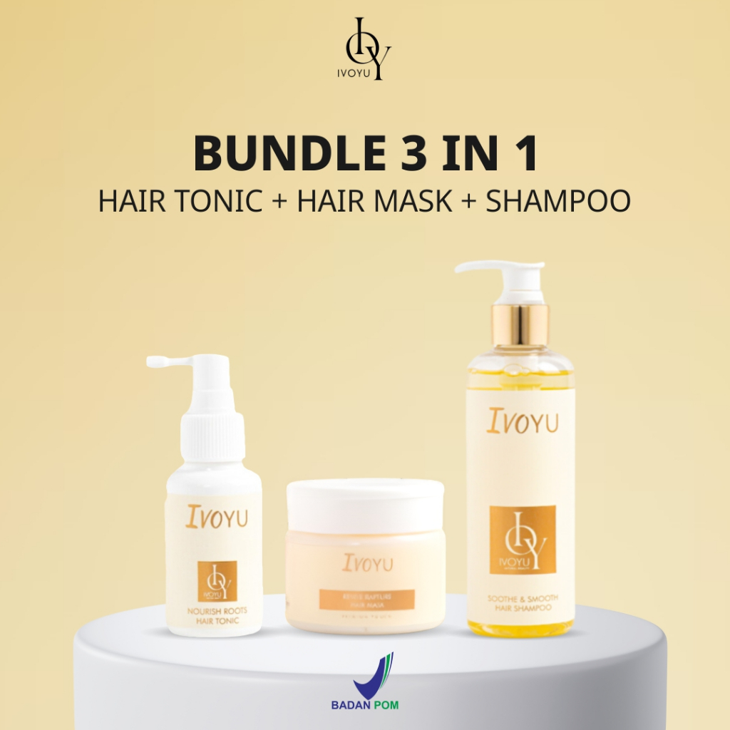 IVOYU Shoote & Smooth Hair Shampoo 90ml + Roots Hair Tonic 60ml + Revive Rapture Hair Mask 150ml | P