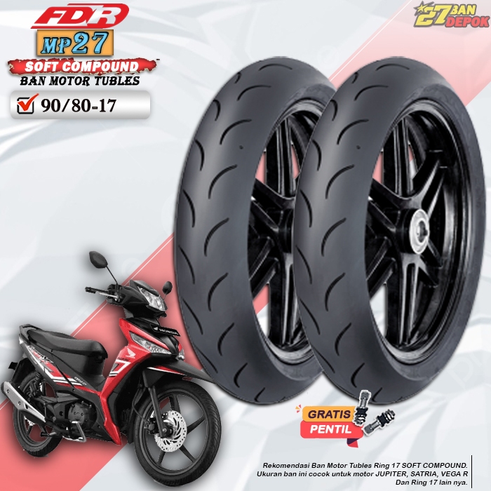 Ban Motor FDR MP27 Ring 17 Tubles Ban Motor Tubeless Supra Satria Jupiter Ring 17 Tubles