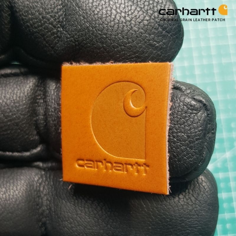 Carhartt Original Grain Leather Patch 3x3cm | Logo Carhartt | Emblem Carhartt | Patch Carhartt | Bad