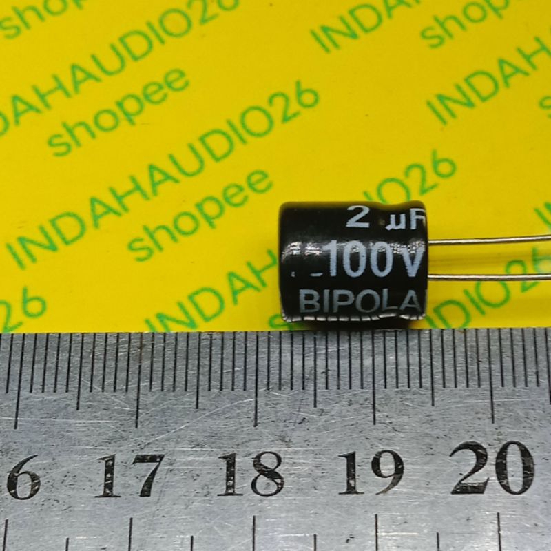 bipolar ELCON 2uf 100v d10x13mm NP elko BP  nonpolar non polar elco 2uf