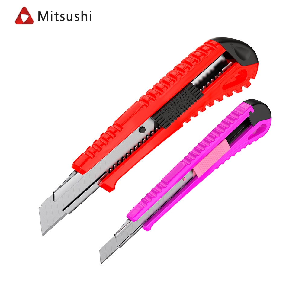 

Mitsushi 2pcs Cutter Besar Kecil / Pisau Pemotong Auto-lock System Pisau Tajam/5 Inci+6 Inci