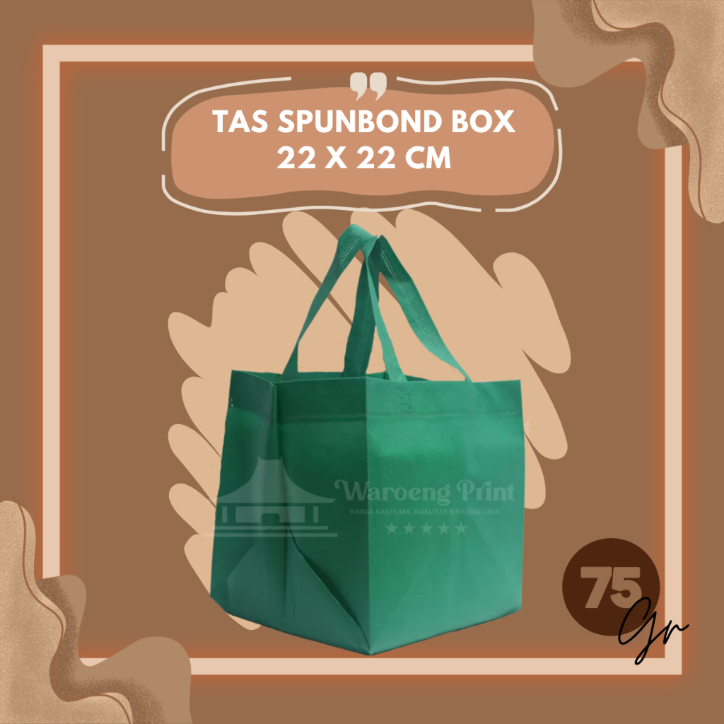 

Tas Spunbond Box Handle Lipat Samping Tas Kotak Makanan Goodie Bag 75 Grm Ukuran 22x22x22 cm Spunbondpro bag store