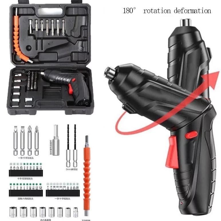 NEW Cordless Screwdriver Mesin Bor Mini Bor Listrik Tanpa Kabel Set