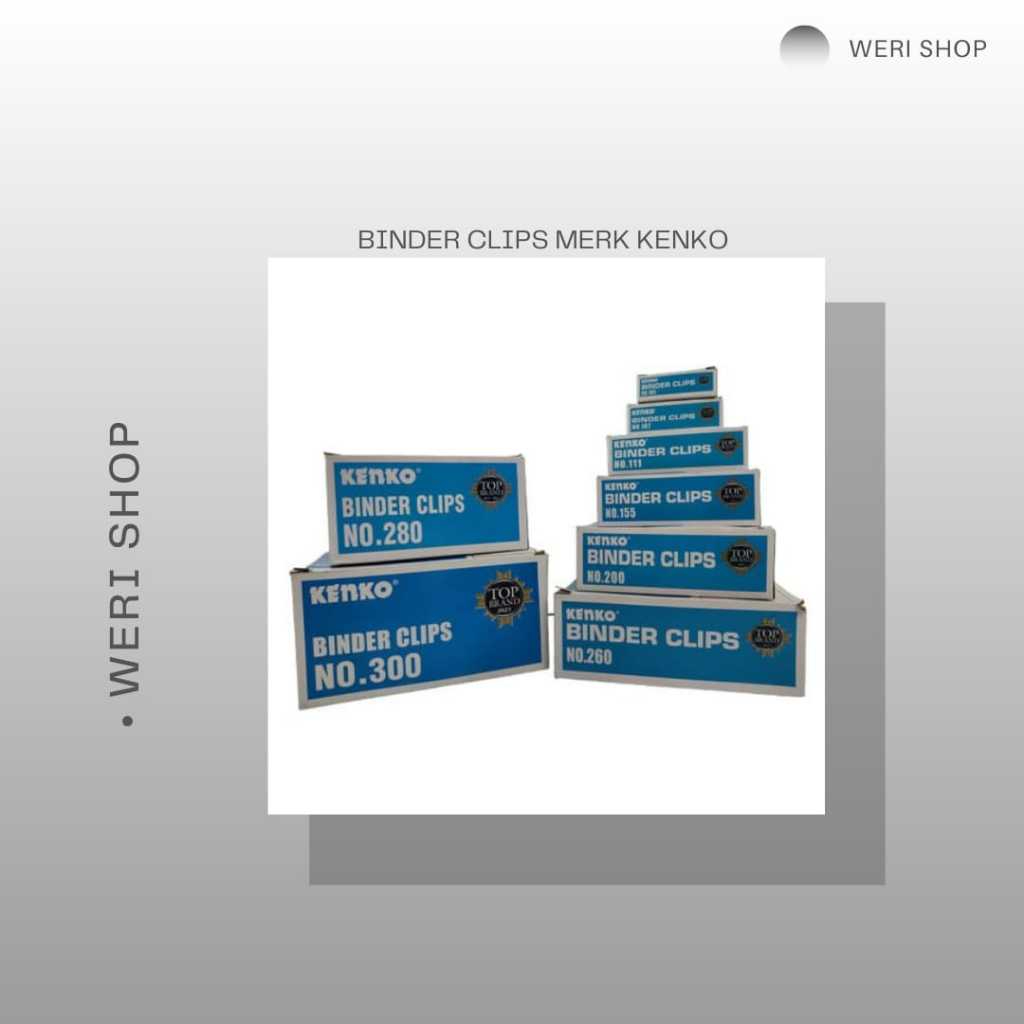 

BINDER CLIPS MERK KENKO NO.155,200,260,280 (PER PAK)