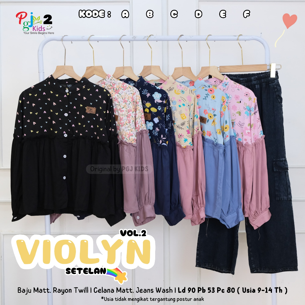 setelan jeans anak perempuan 9-14 tahun akara frinka friska kamila monroe violyn setcel ori pgj kids