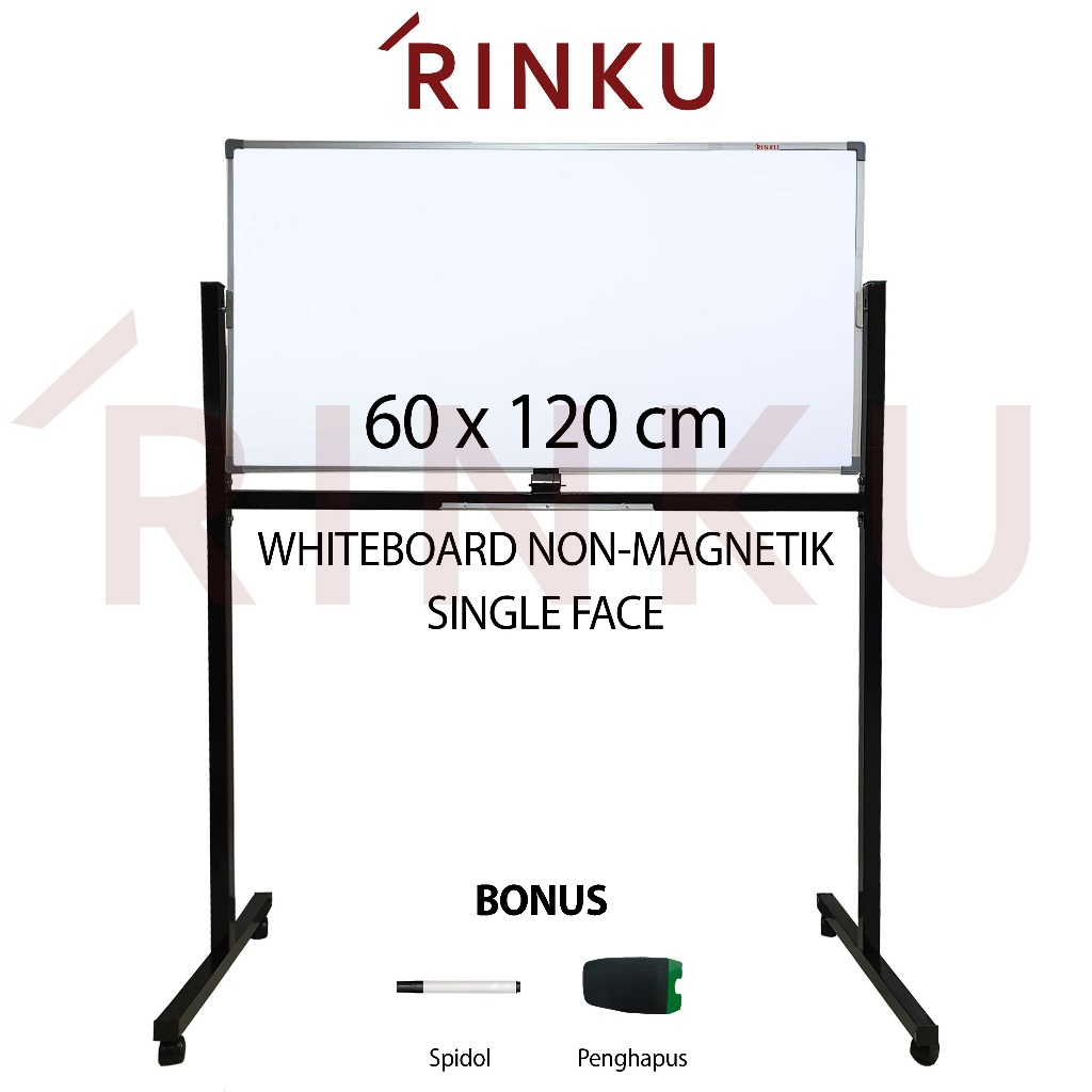 

Papan Tulis Whiteboard Standing Non Magnetik Single Face Rinku 60x120 cm
