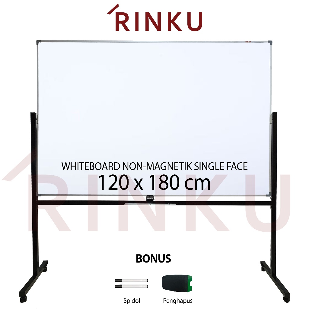 

Papan Tulis Whiteboard Standing Non Magnetik Single Face Rinku 120x180 cm