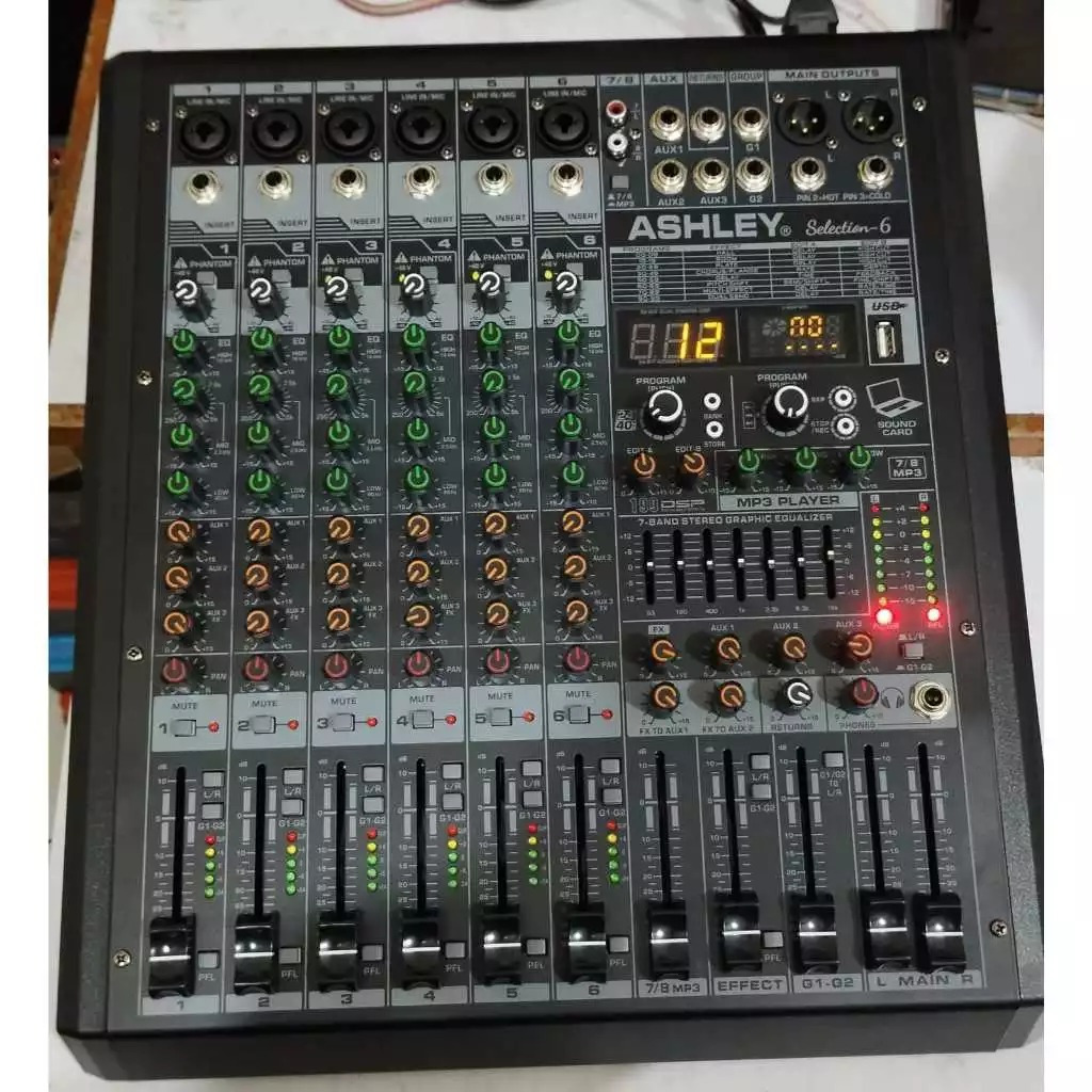 Mixer Ashley 6 Channel SELECTION 6 SELECTION6  Selection-6 Bluetooth Usb Equalizer Original