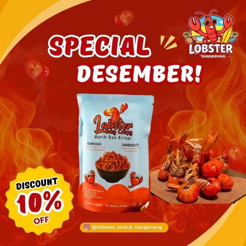 

Lobster Air Tawar Crispy Cemilan 100 Gram Rasa (Barbeque)