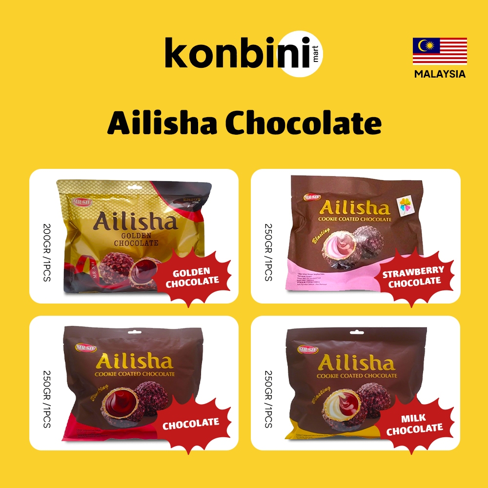 

KONBINI MALAYSIA - Ailisha Golden Chocolate 250g Cookie Coated Chocolate Coklat