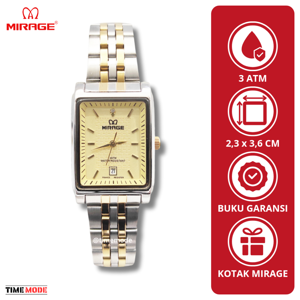 MIRAGE Jam Tangan Wanita Mirage Original 8667 BSP L Tanggal Analog