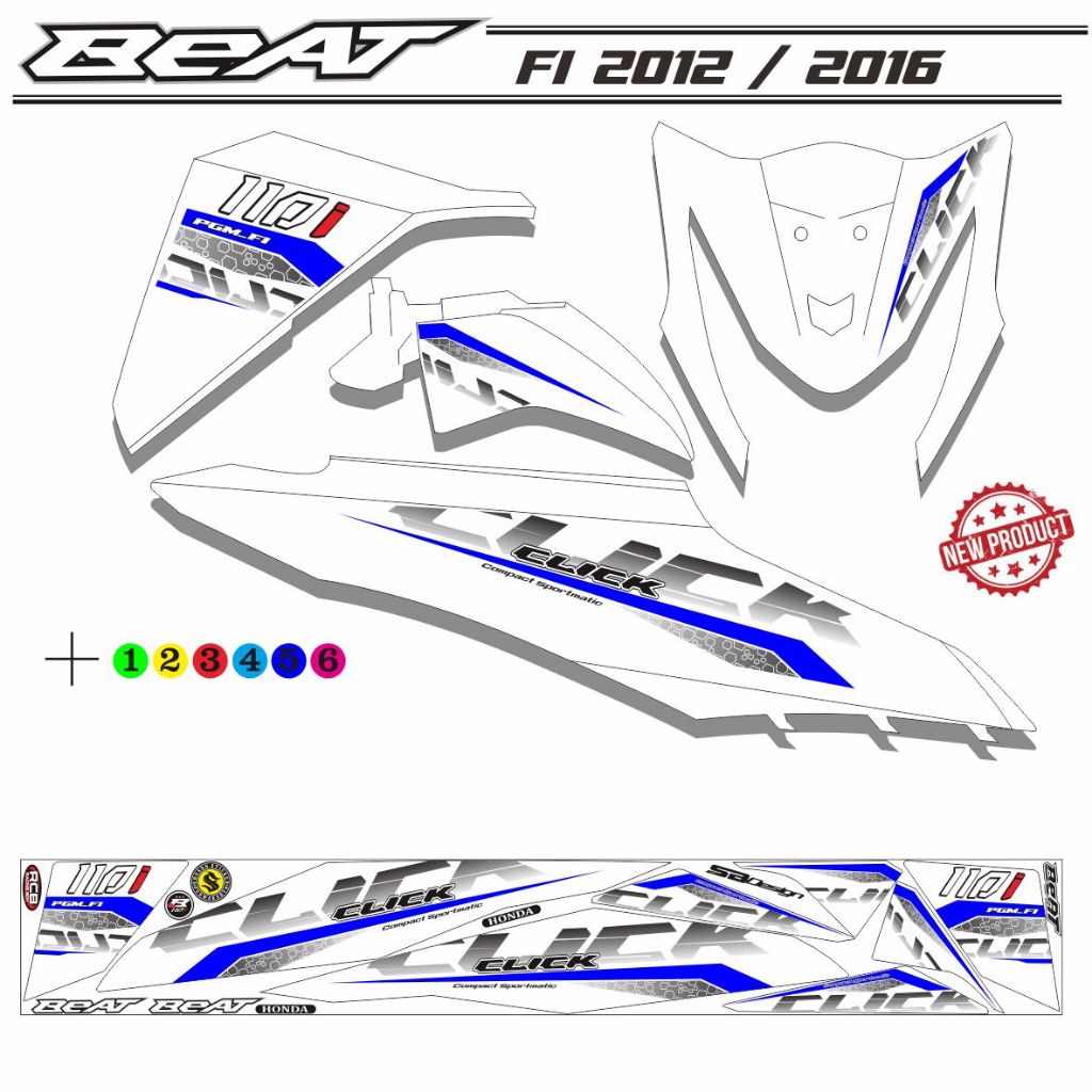 VARIASI STIKER MOTOR BEAT FI 2014 / STRIPING BEAT FI VARIASI