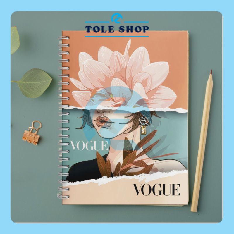 

Notebook Diary Buku catatan cover Aesthetic Journal 100 halaman ring spiral