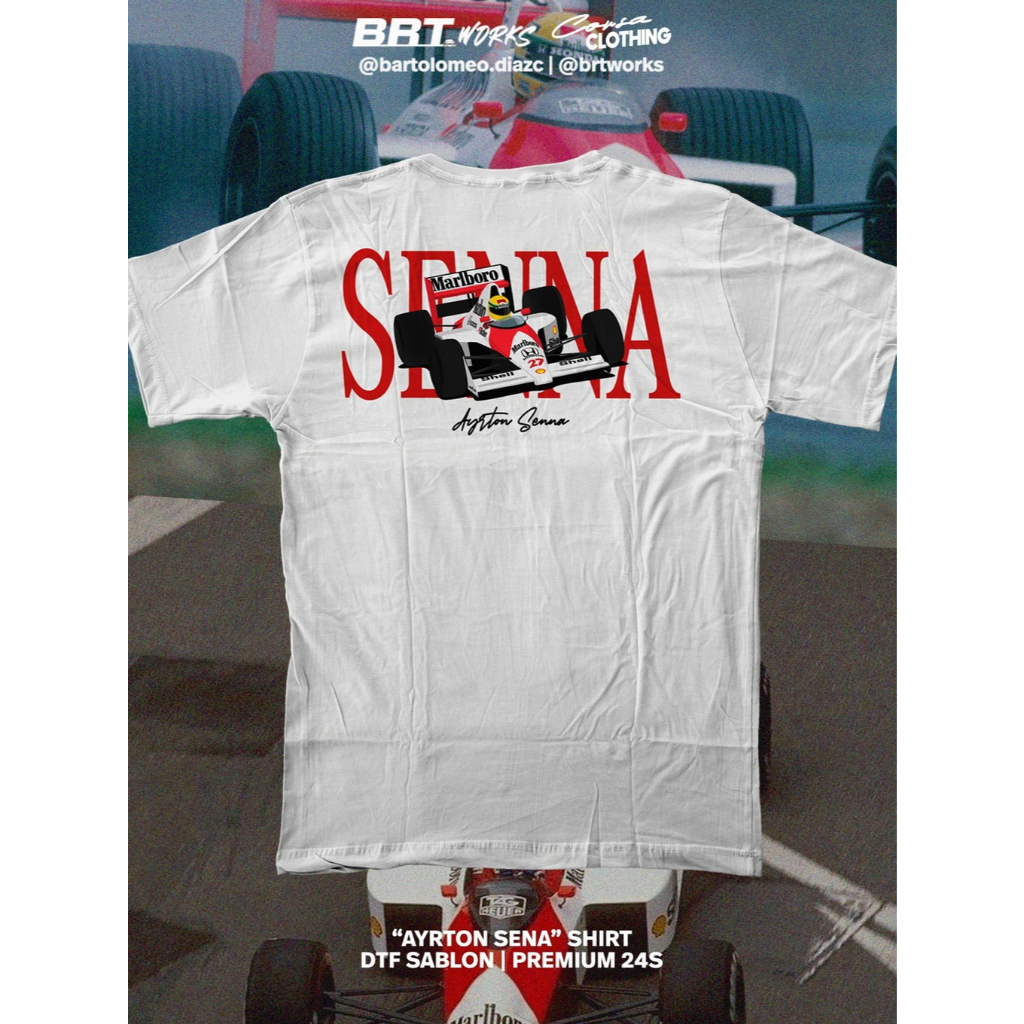 Kaos Mobil AYRTON SENNA F1 Marlboro Honda