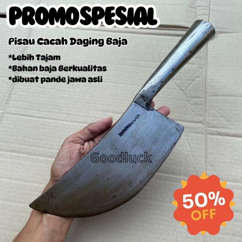 Goodluck Pisau Cacah Daging Baja-pisau cacah tulang sapi-pisau kupas kelapa-pisau cacah baja per asl