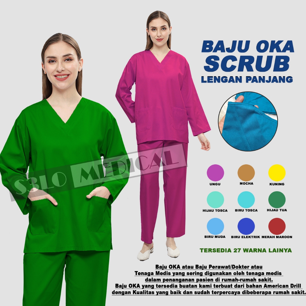 Baju Ok Drill Premium / Baju Jaga / Baju OK / Baju Perawat / Seragam Perawat / Seragam OK