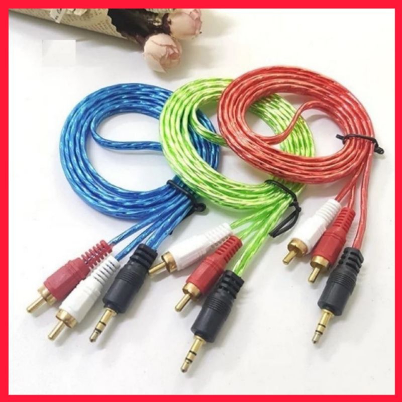 Kabel Jack Audio Aux 2 IN 1 Original Kabel 1.5M Kabel Musik Audio