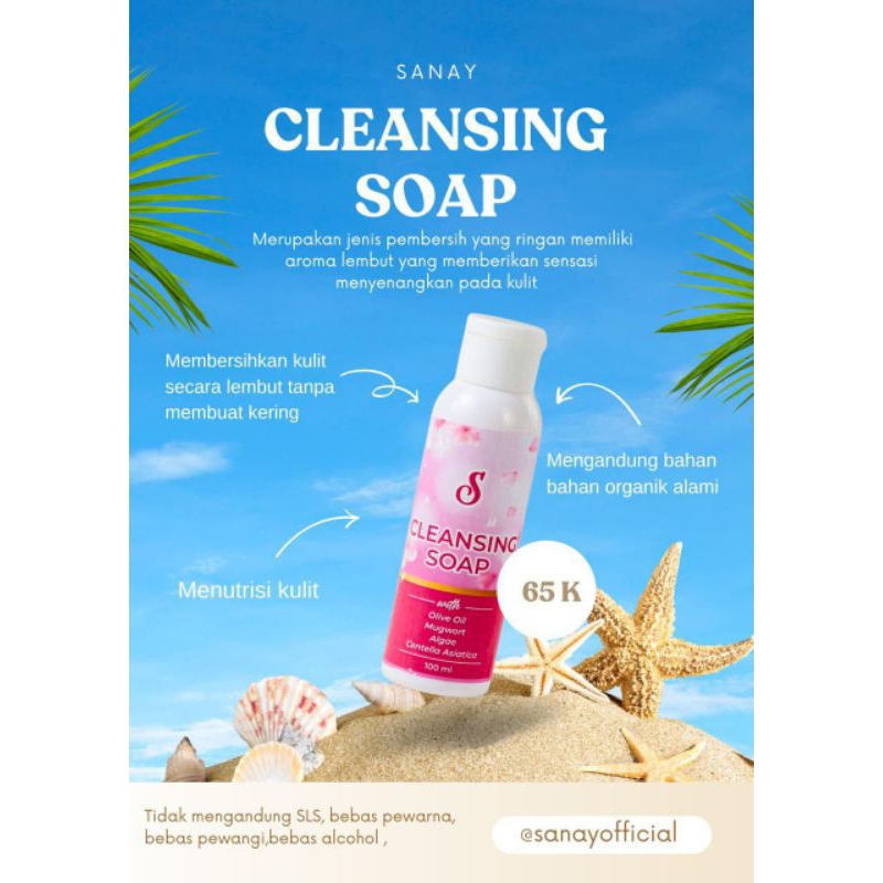 SANAY Cleansing Soap | Sabun Wajah Sanay | Sanay Facial Wash | Gentle Facail Wash