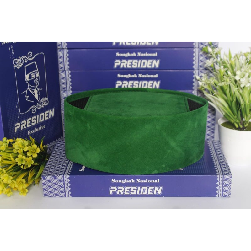 PECI polos hijau AC,peci songkok kopiah polos hijau berAC