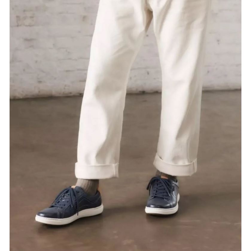 Sepatu Pria Clarks Mapstone Lace Navy Leather Shoes Original