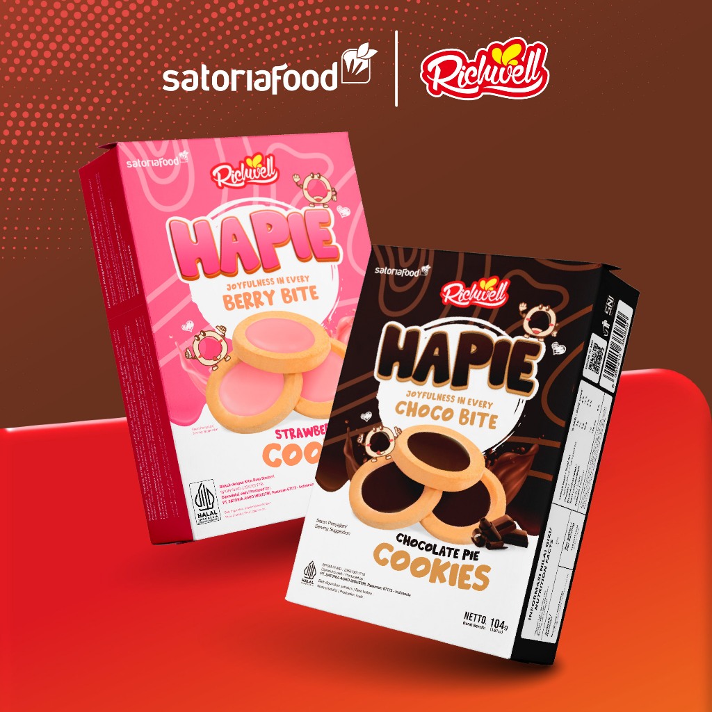 

Ukf5Pc6F4H (Kuliner.Kita) Richwell Hapie Chocolate Cookies 104Gr Biscuit Snack Cemilan Pie Kukis