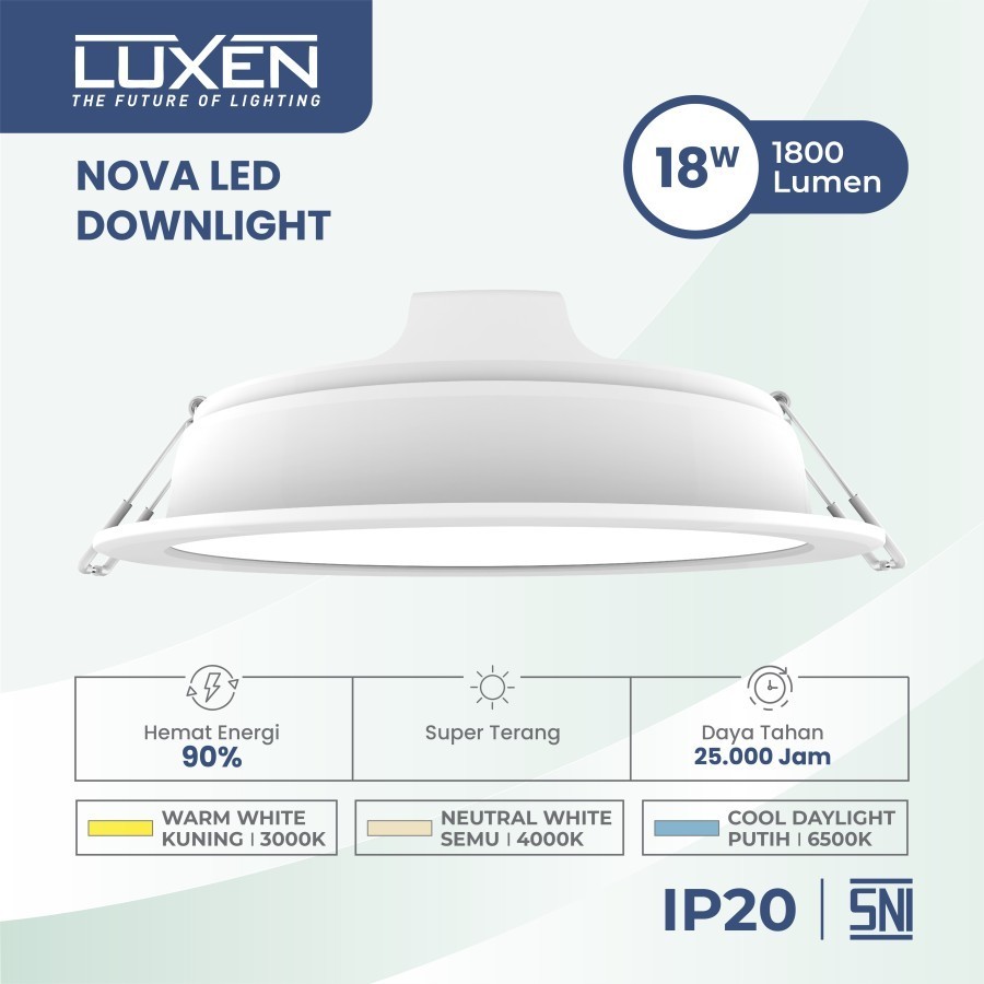 DL18NOVA Lampu Panel Downlight LED 18W Watt IB/InBow Bulet Nova Luxen